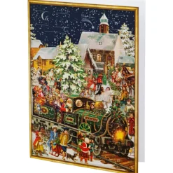 Adventskalender-Karte "Nostalgischer Weihnachtszug"