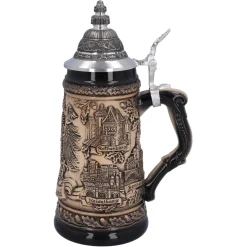 Bierkrug Mit Zinndeckel 