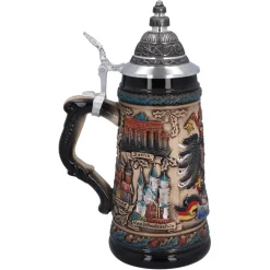 Bierkrug Mit Zinndeckel 