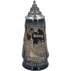 Bierkrug Mit Zinndeckel "Rothenburg Mit Ritter", 0,5L