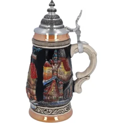 Bierkrug Mit Zinndeckel 