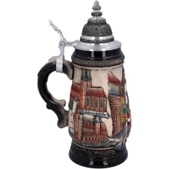 Bierkrug Mit Zinndeckel 