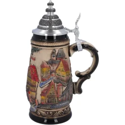 Bierkrug Mit Zinndeckel 