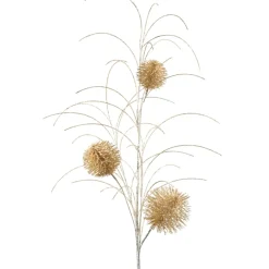 Dekozweig Mit Bommel, Gold