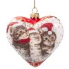 Glasherz Weis Katzenweihnacht