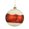 Glaskugel Frosty Mit Schneeflocken, 10Cm