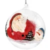 Glaskugel Klar Weihnachtsmann, 12 Cm
