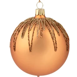 Glaskugel Kupfer Mit Glitterdach, 8 Cm