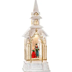 Led Schneelaterne "Kirche", 33 Cm