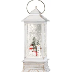 Led Schneelaterne "Schneemanner", 27,5 Cm