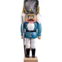 Nussknacker "Gardesoldat", Blau/Lasiert, 30 Cm