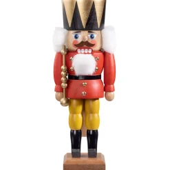 Nussknacker "Konig", Rot/Lasiert, 30 Cm