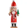 Nussknacker "Weihnachtsmann", Rot/Weis Lasiert, 37Cm
