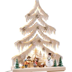 Schwibbögen "Tanne Winterwald", 230V Mit Usb A-Anschluss