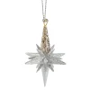 Stern Mit Glimmer, Silber, 6 Cm