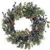 Tur- Oder Tischkranz Mit Blauen Beeren Und Zimtstangen